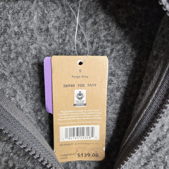 Patagonia Men's NWT Woolyester Fleece Pullover - Size Small - Gray - Quarter Zip - Picture 4 of 9